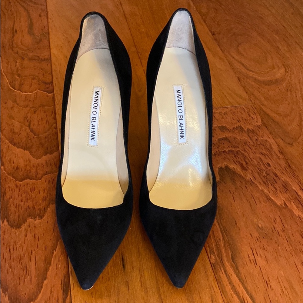 Manolo Blahnik Black Suede Heels 105mm
